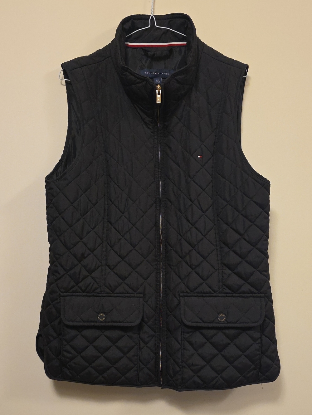 Tommy Hilfiger Black Quilted Zip-Front Vest